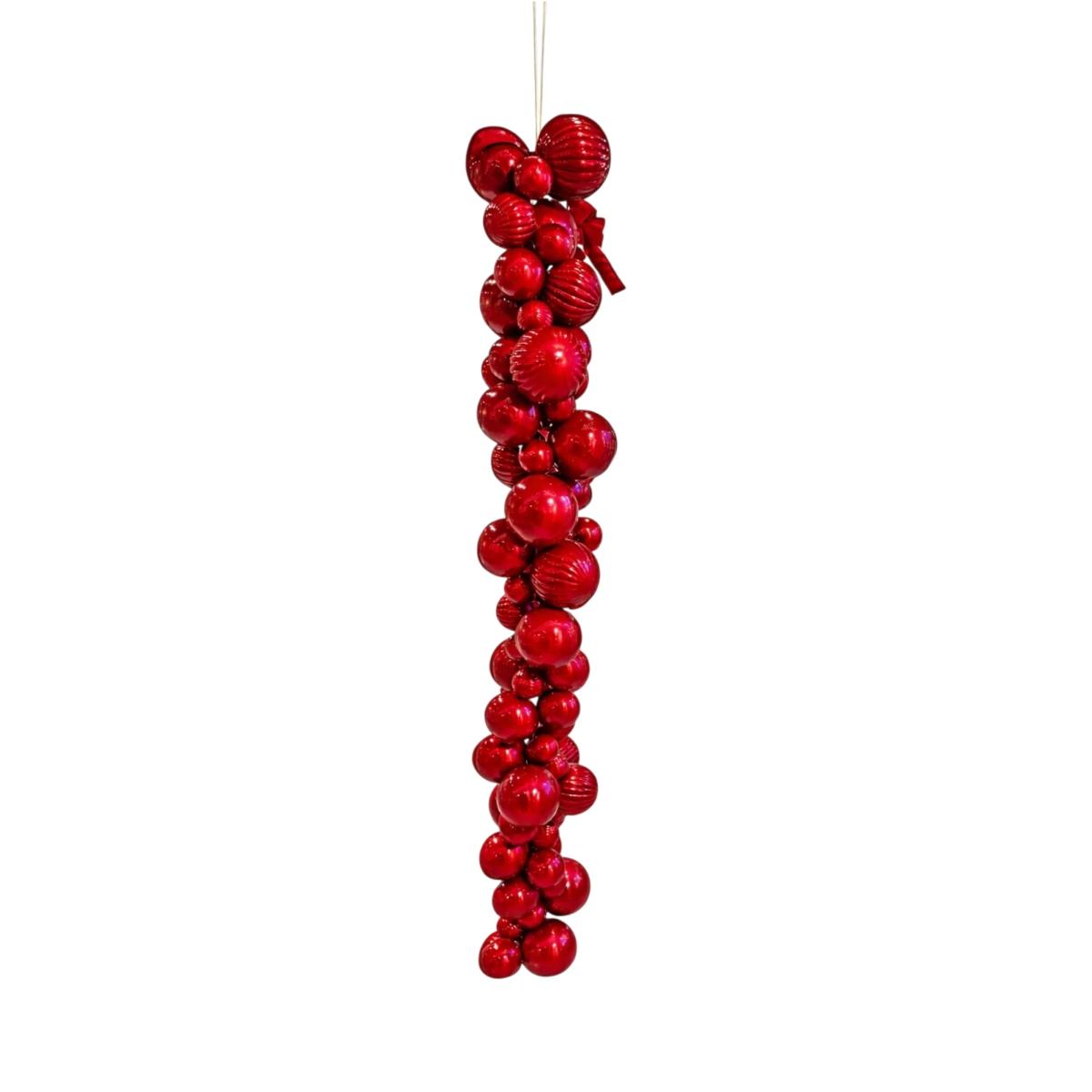 Pallina natalizia pvc rossa grappolo Set 100 pz