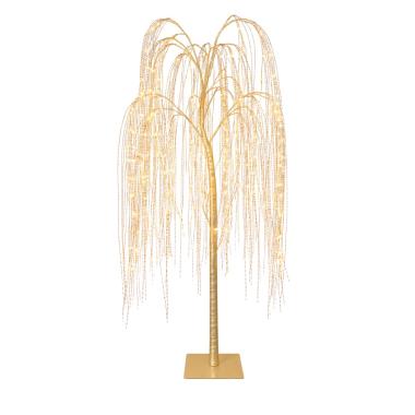 Albero 153 cm Natale 234 LED salice oro bianco caldo