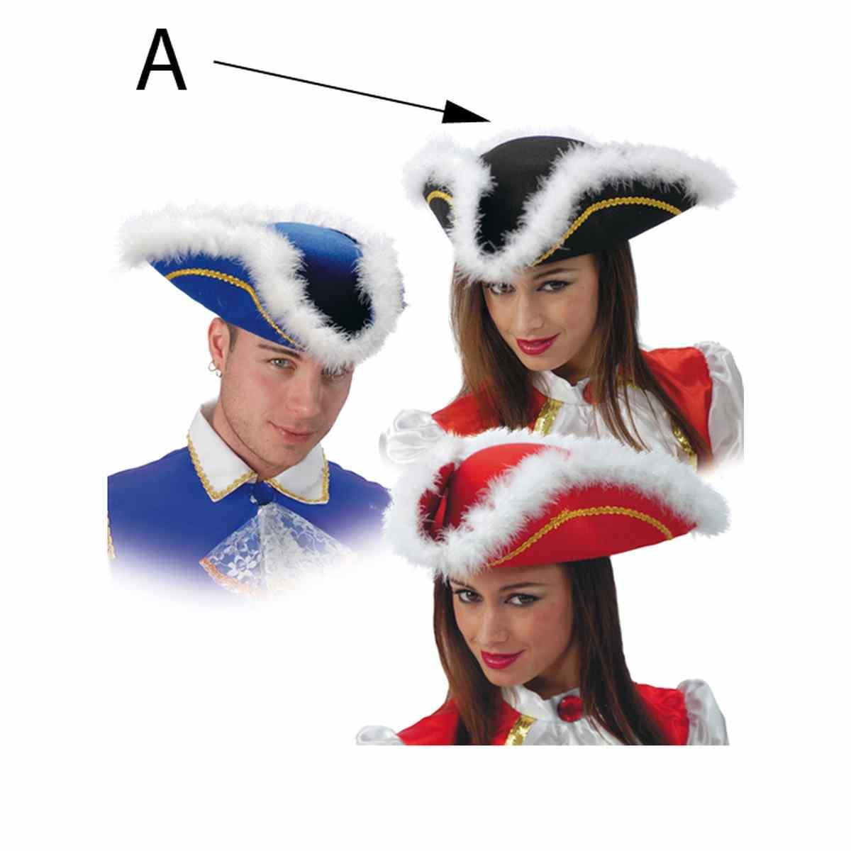 Cappello Pirata Tricorno Lusso In 3 Modelli |Carnival Toys
