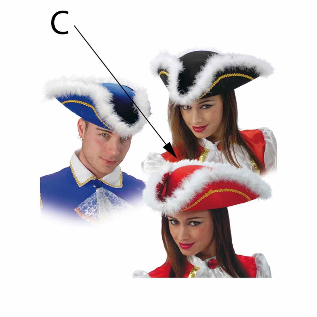 Cappello Pirata Tricorno Lusso In 3 Modelli |Carnival Toys
