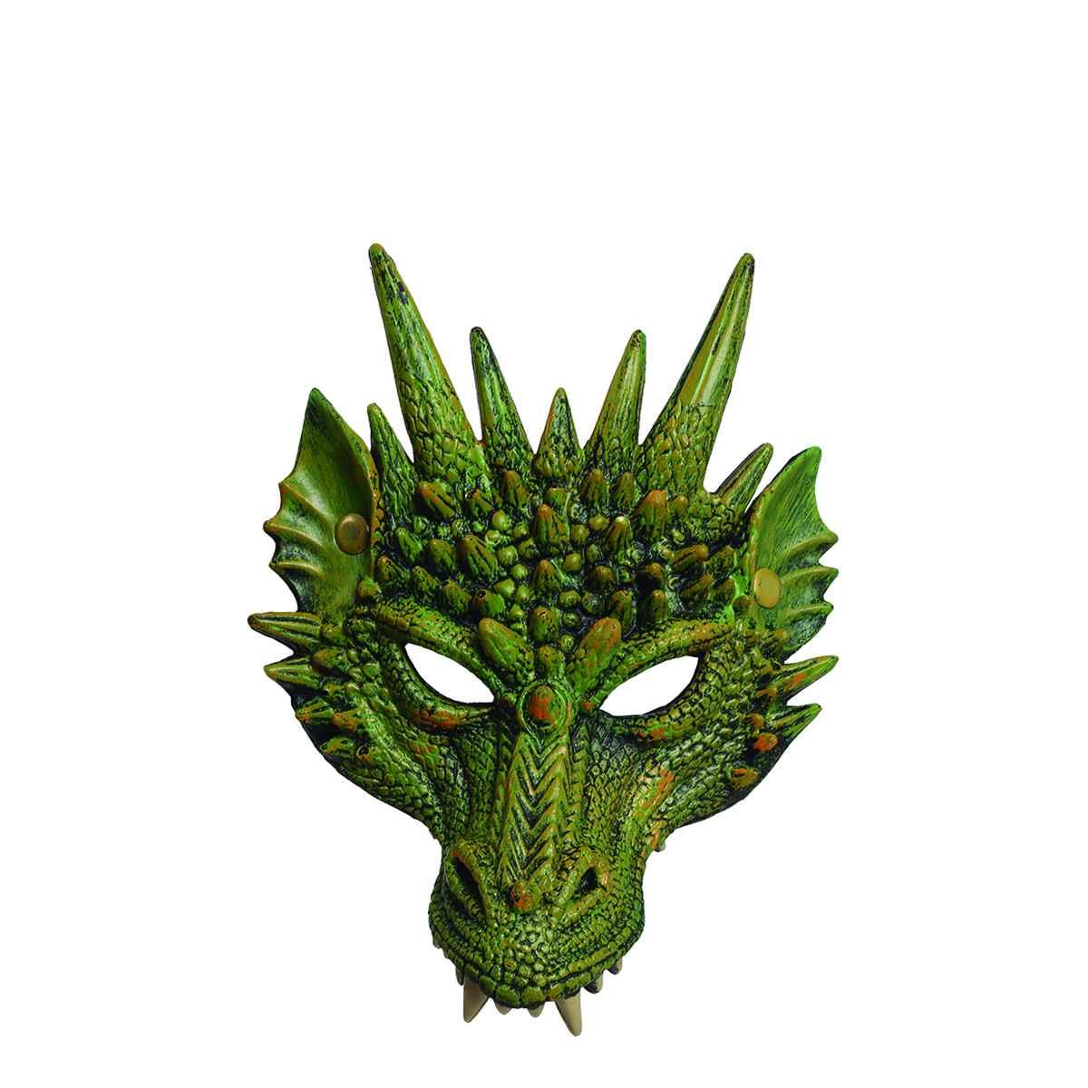 Maschera viso pvc drago verde mezzo viso