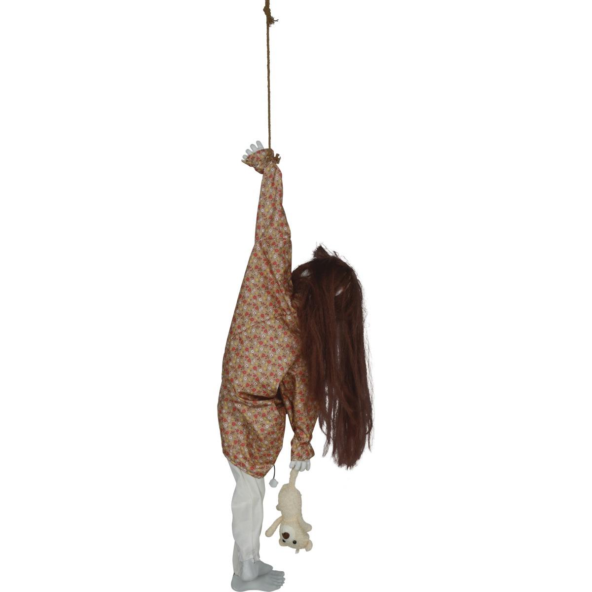 Bambina zombie luci movimento 90 cm da appendere