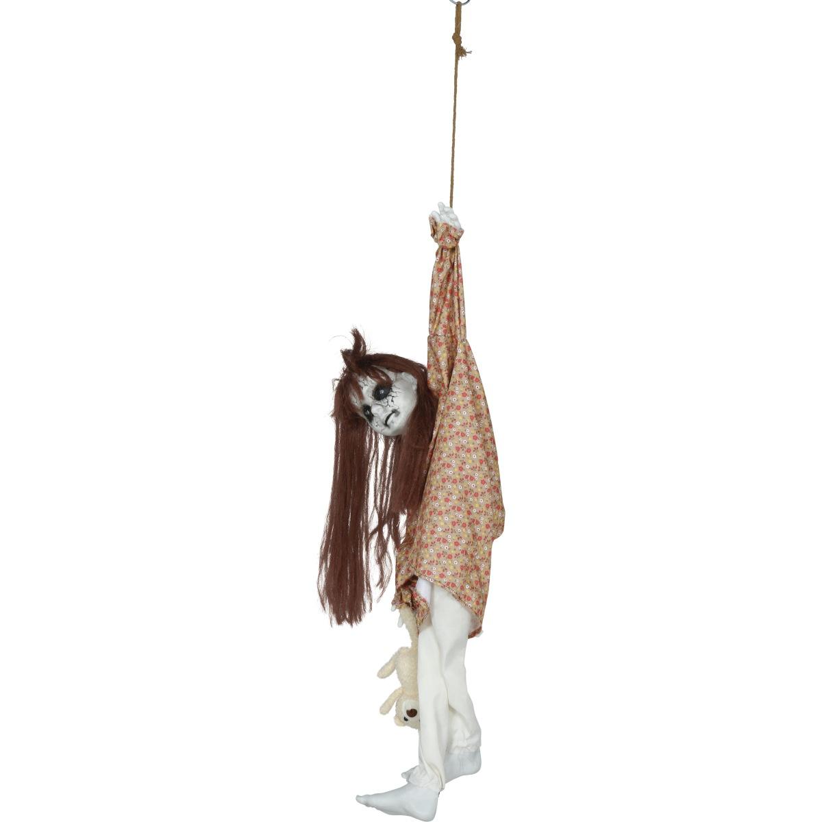 Bambina zombie luci movimento 90 cm da appendere