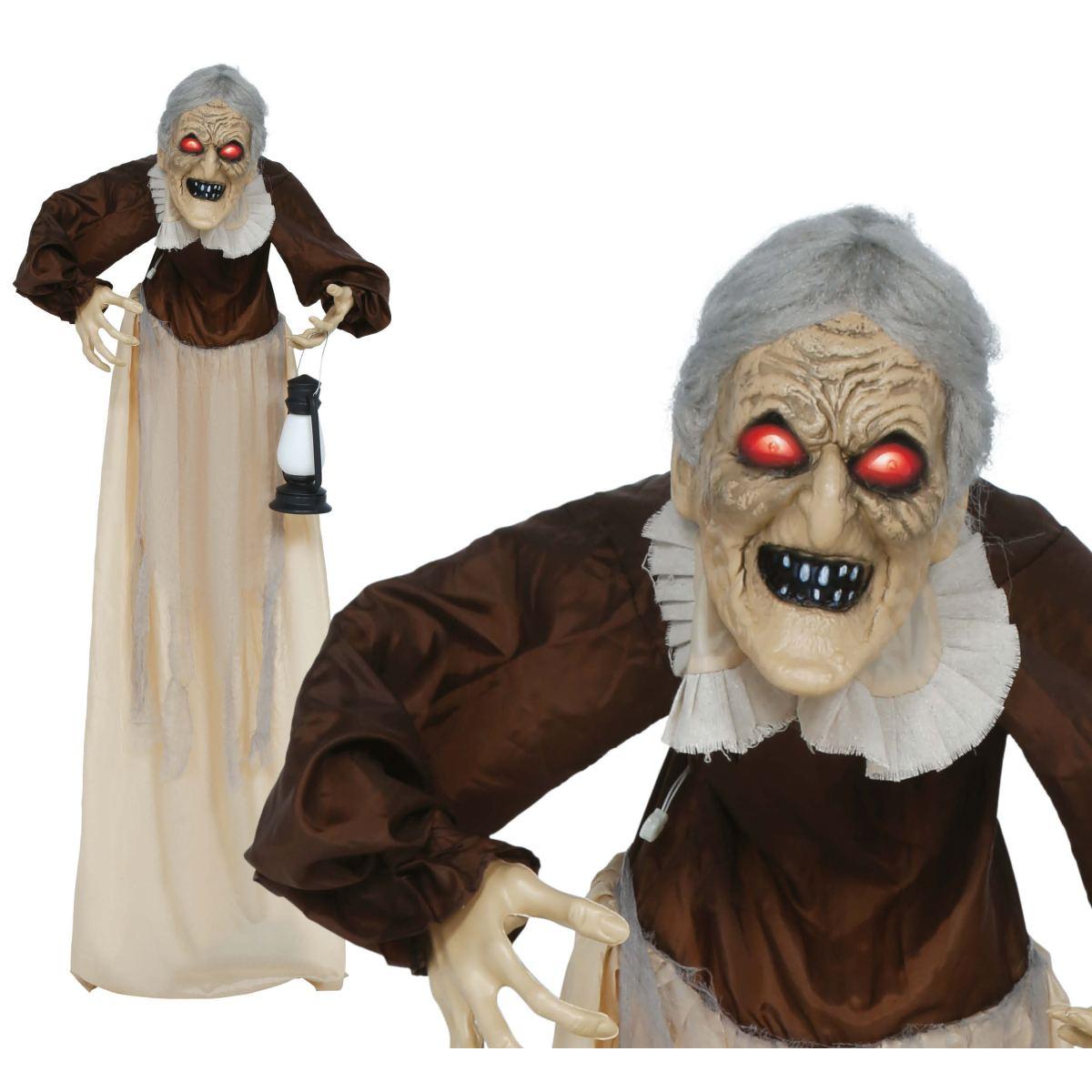 Governante zombie con lanterna luci suono movimento 155 cm