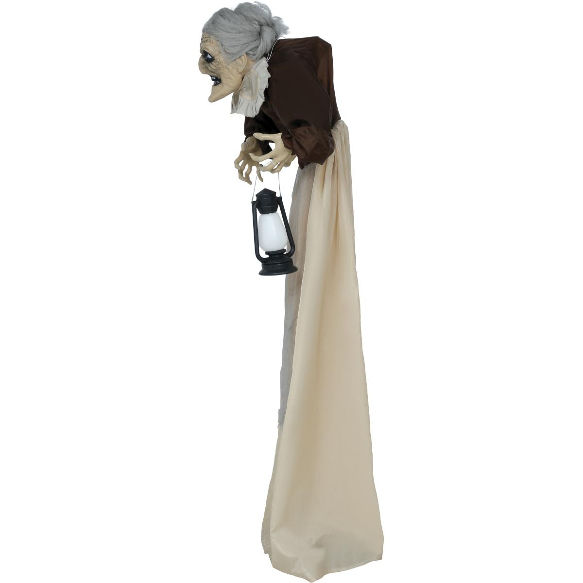 Governante zombie con lanterna luci suono movimento 155 cm