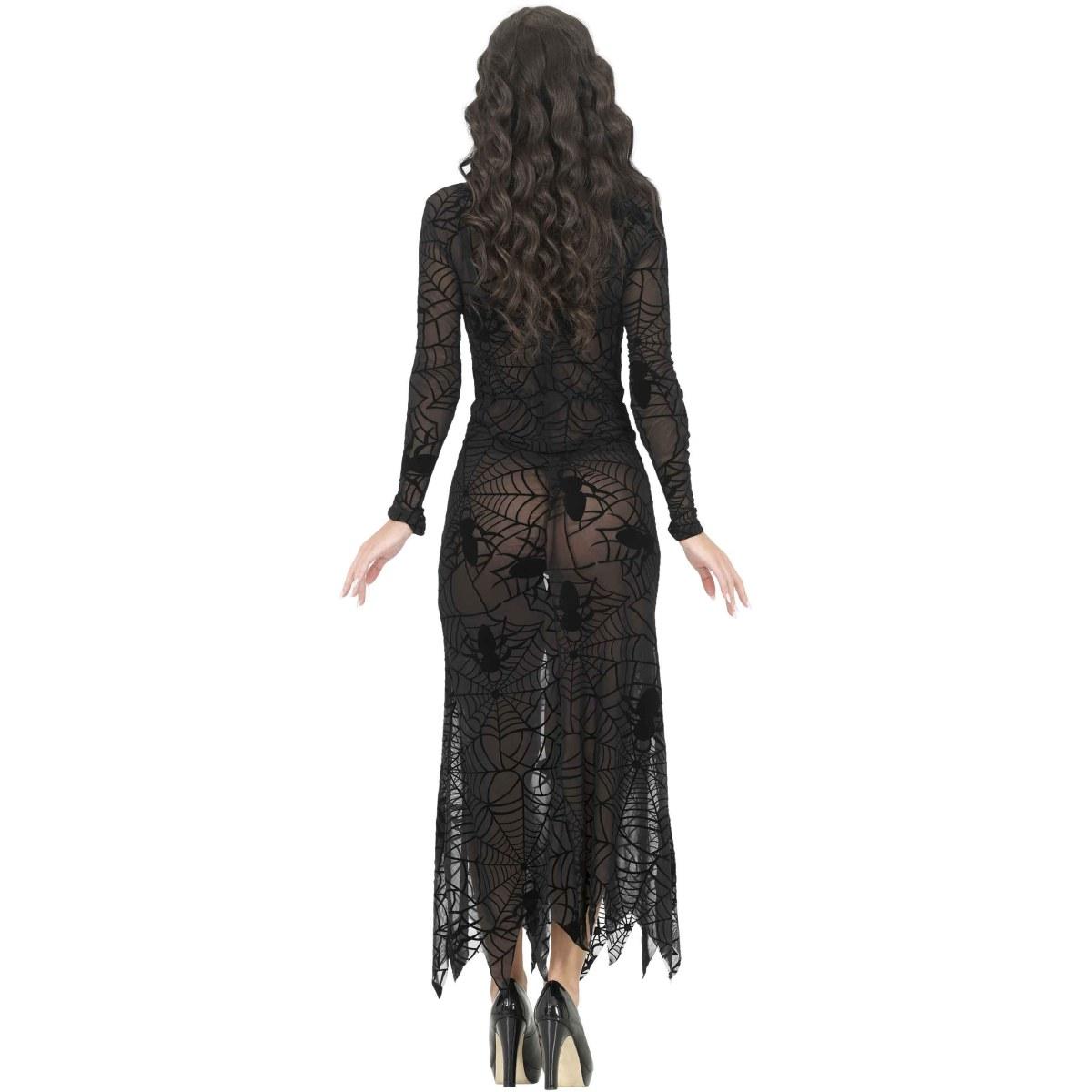 Costume strega gotica pizzo ragnatele donna
