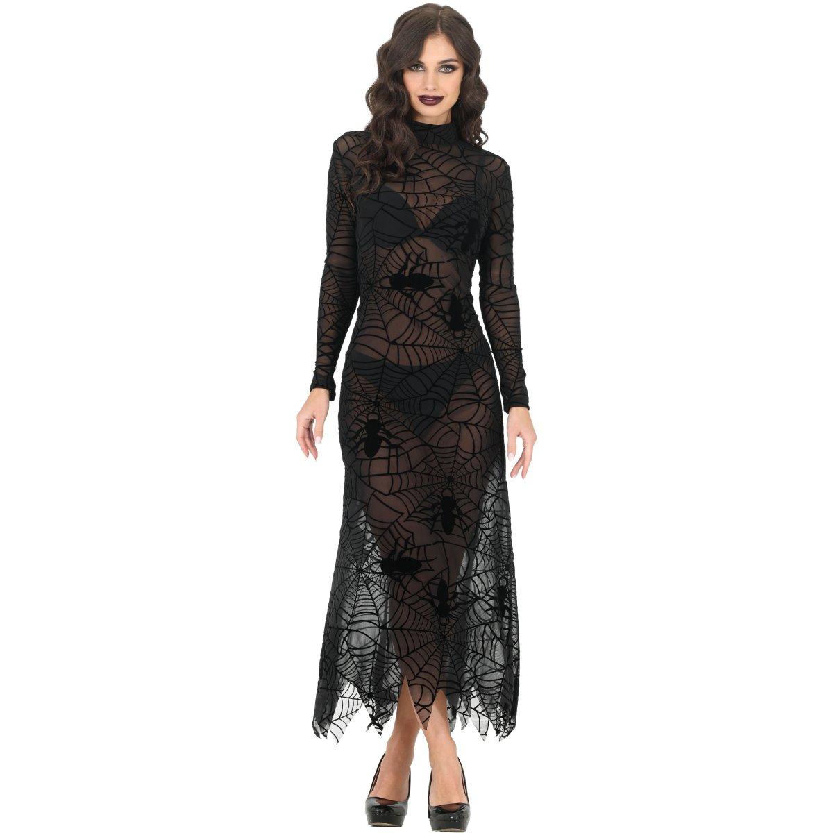 Costume strega gotica pizzo ragnatele donna