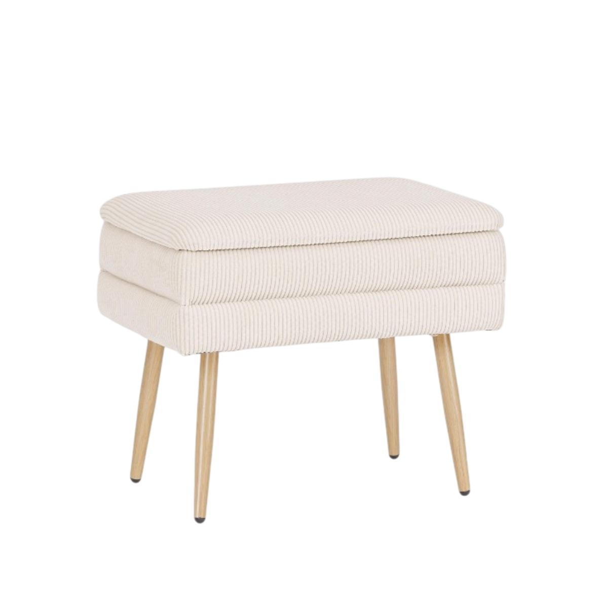 Pouf 50 x 34 x 24 cm olga bianco apribile