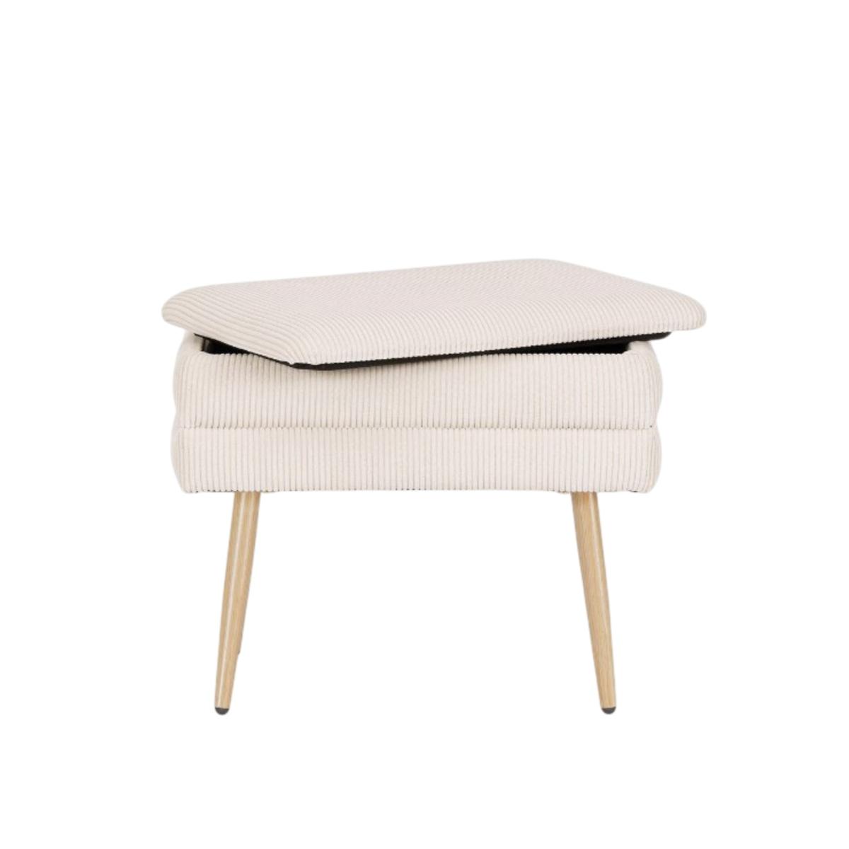 Pouf 50 x 34 x 24 cm olga bianco apribile