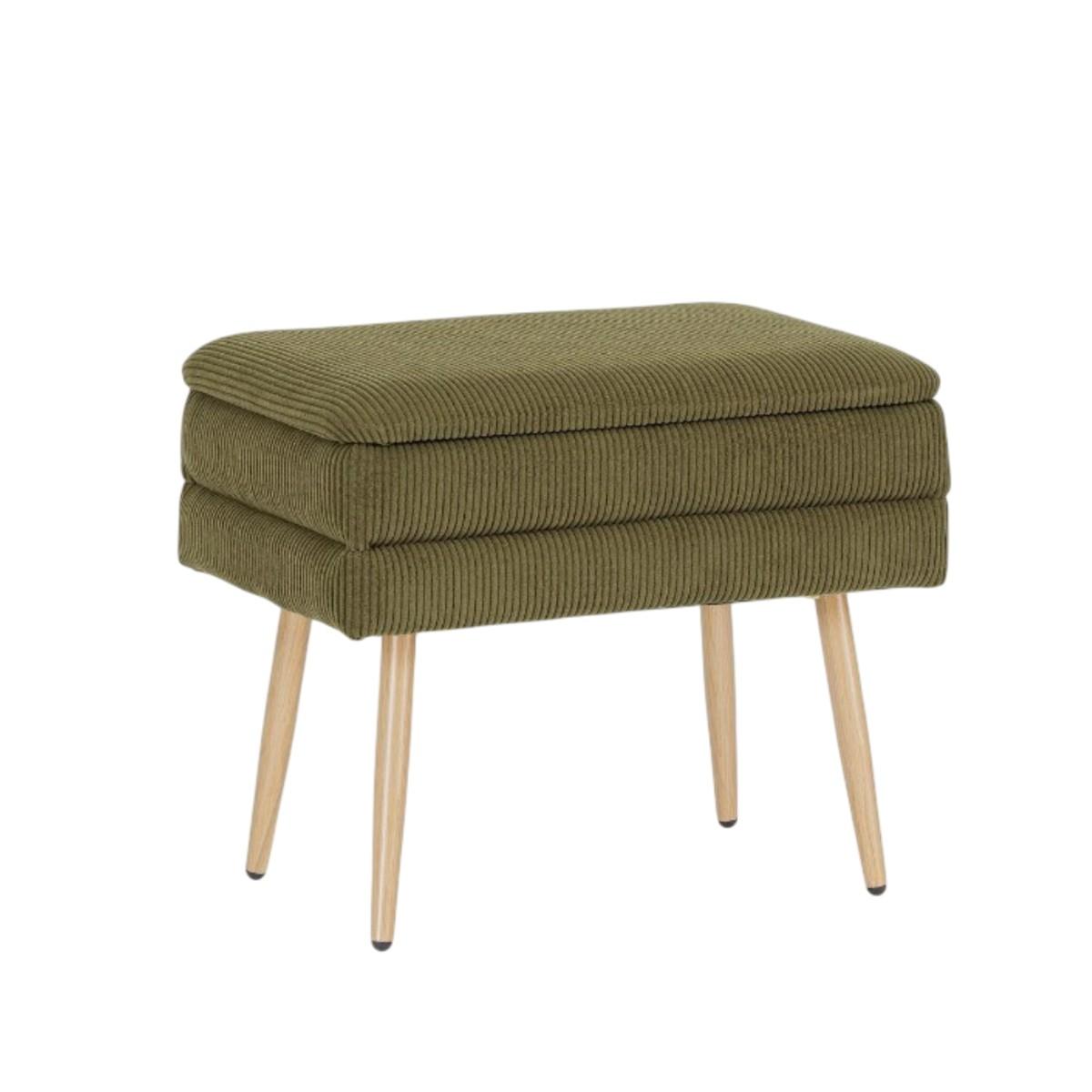 Pouf 50 x 34 x 24 cm olga verde bosco apribile
