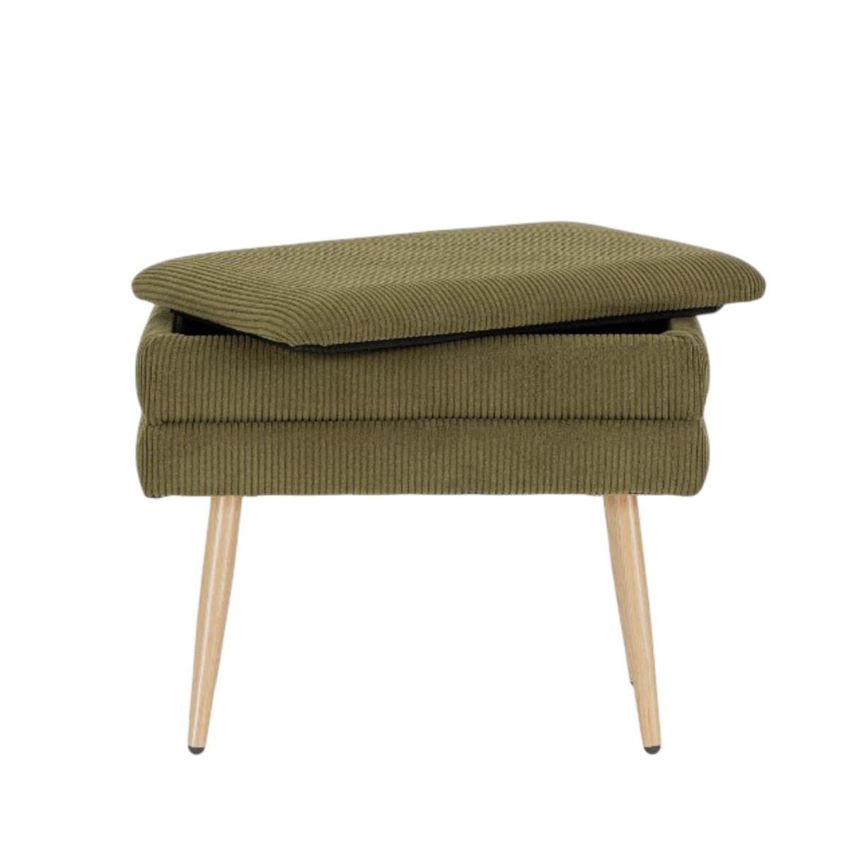 Pouf 50 x 34 x 24 cm olga verde bosco apribile