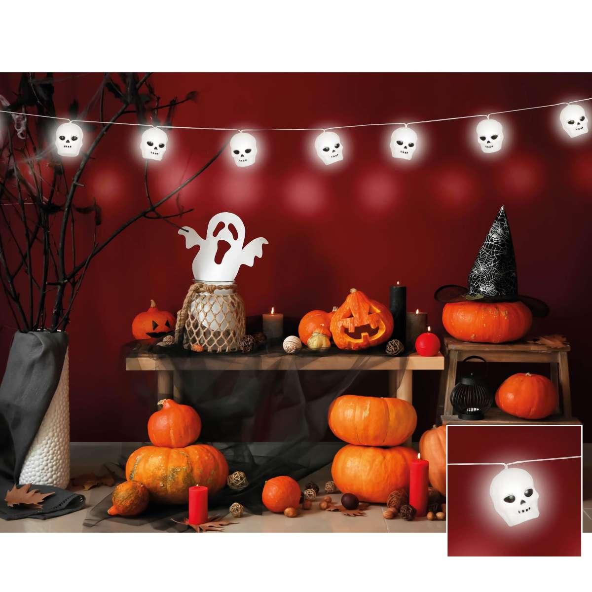 Festone halloween scheletri luminosi 220 cm