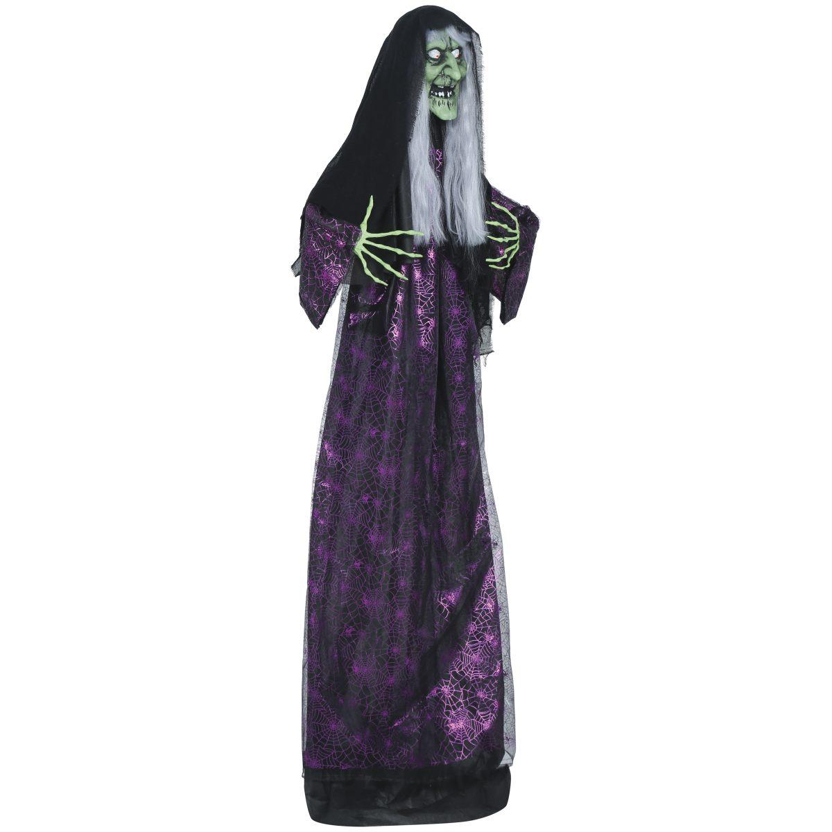 Strega viso verde luci suono movimento 185 cm