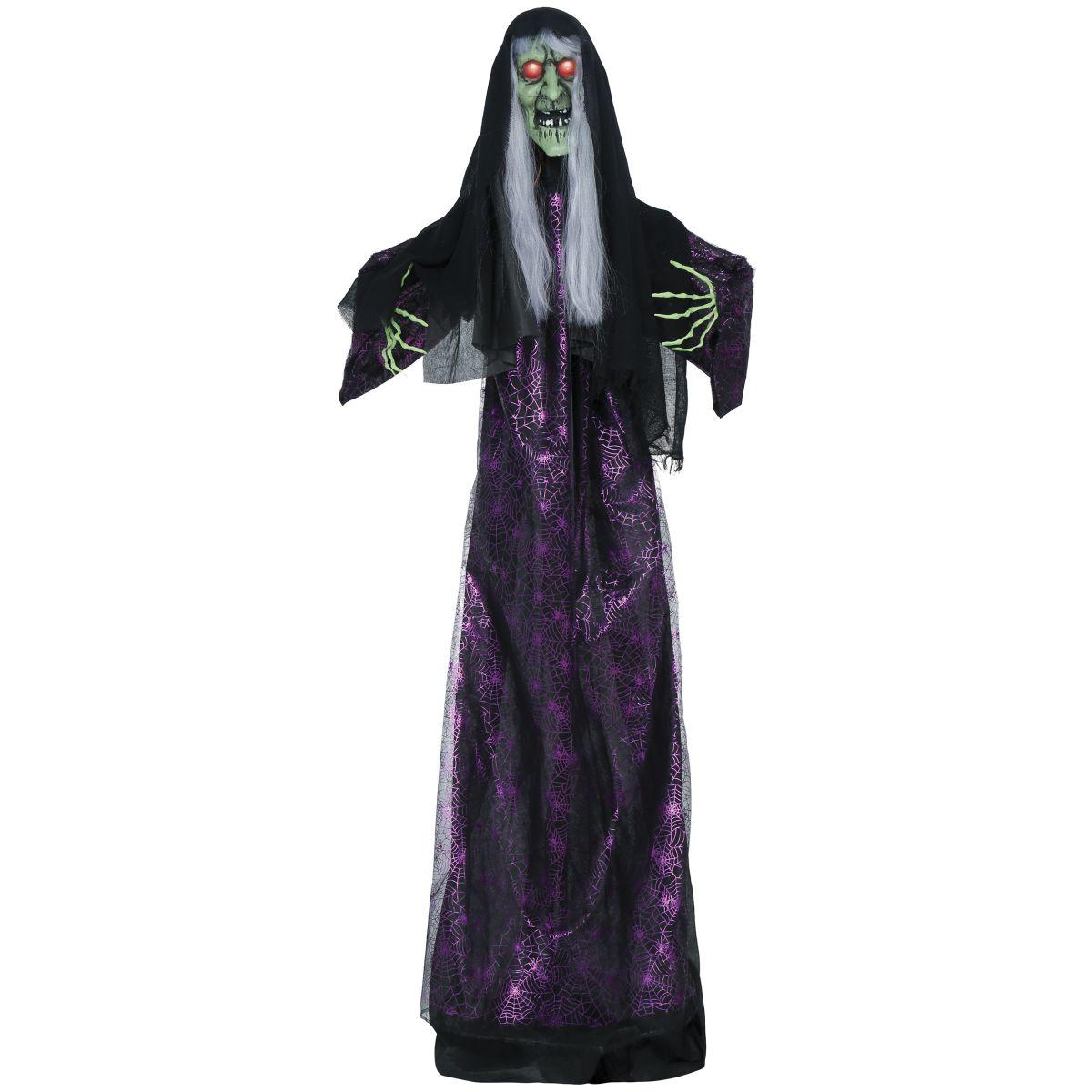 Strega viso verde luci suono movimento 185 cm
