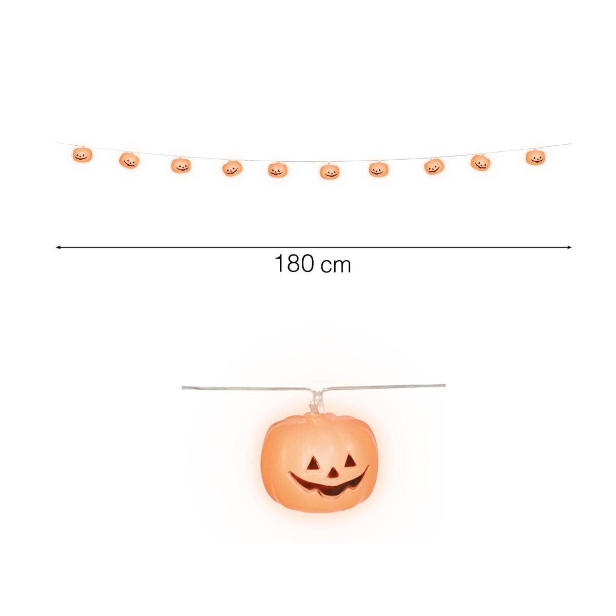 Festone halloween zucche luminose 220 cm