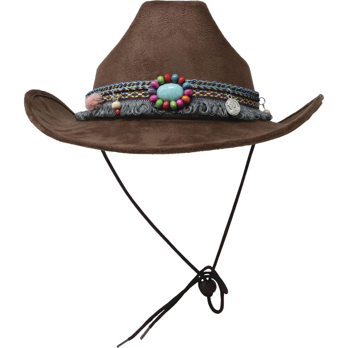 Cappello cowboy feltro con decori