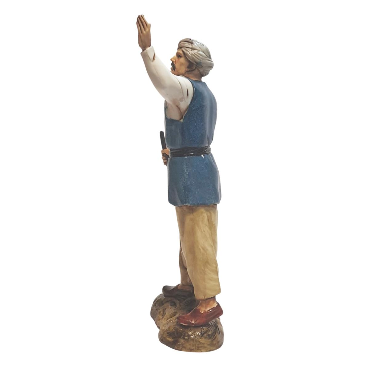 Statua Moranduzzo 12 cm cammelliere turco azzurro