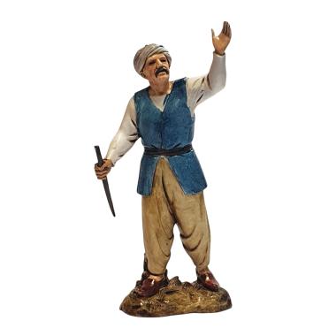 Statua Moranduzzo 12 cm cammelliere turco azzurro