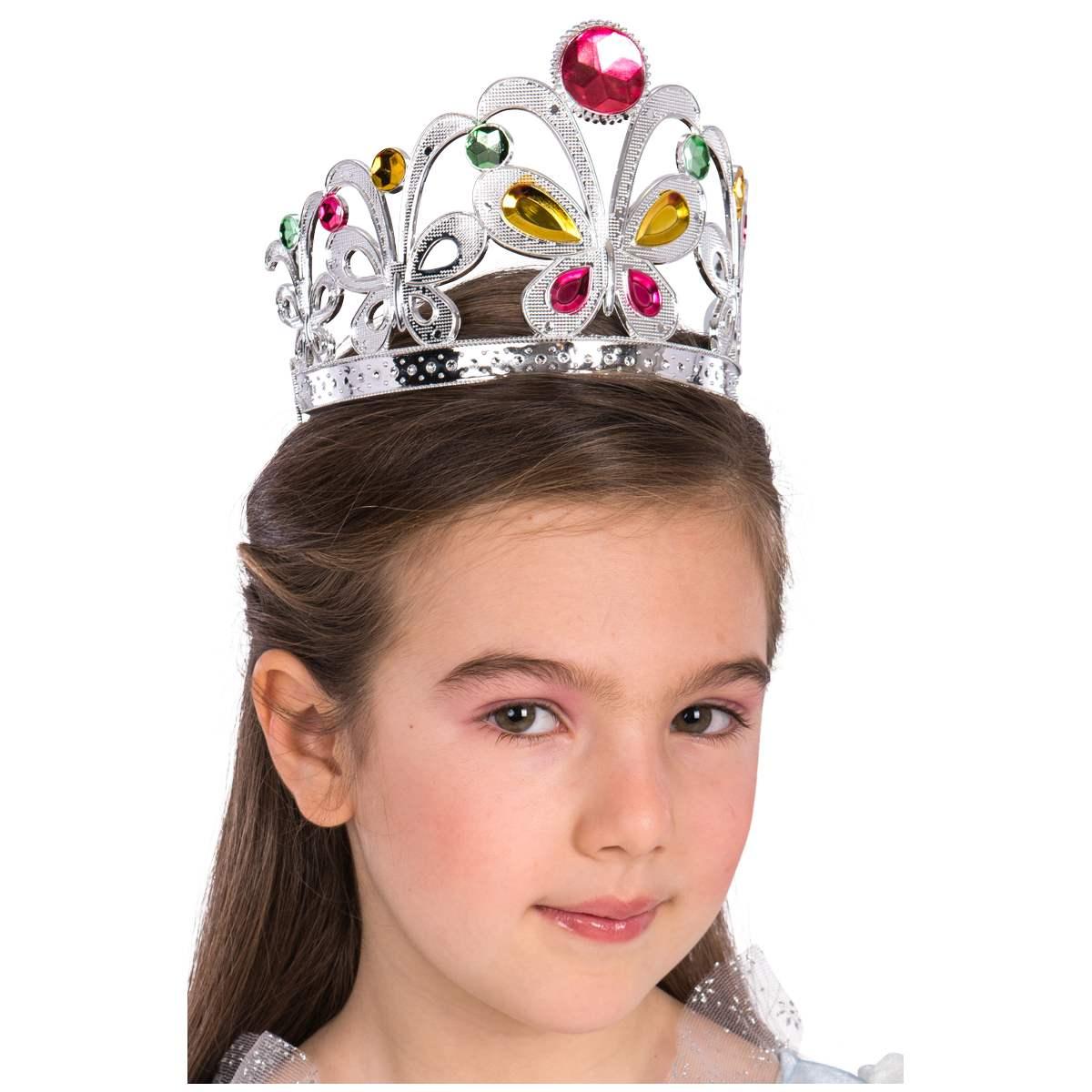 Corona Argento Farfalla Con Pietre |Carnival Toys