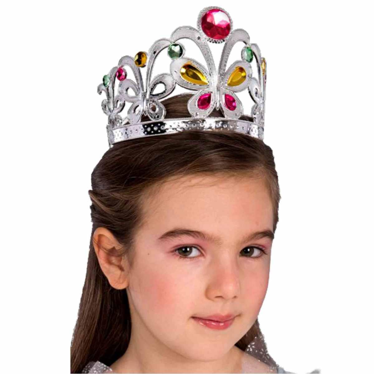 Corona Argento Farfalla Con Pietre |Carnival Toys