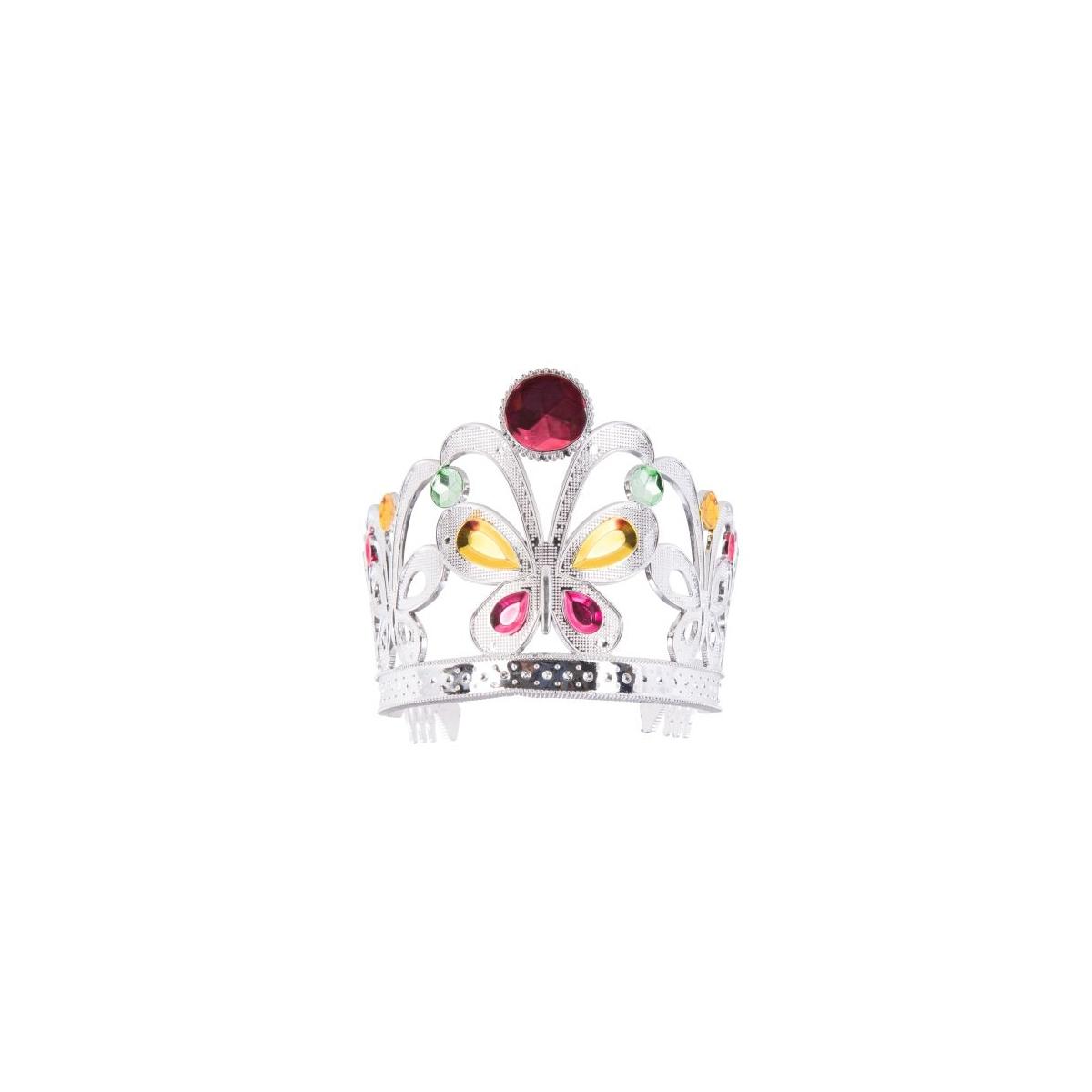 Corona Argento Farfalla Con Pietre |Carnival Toys