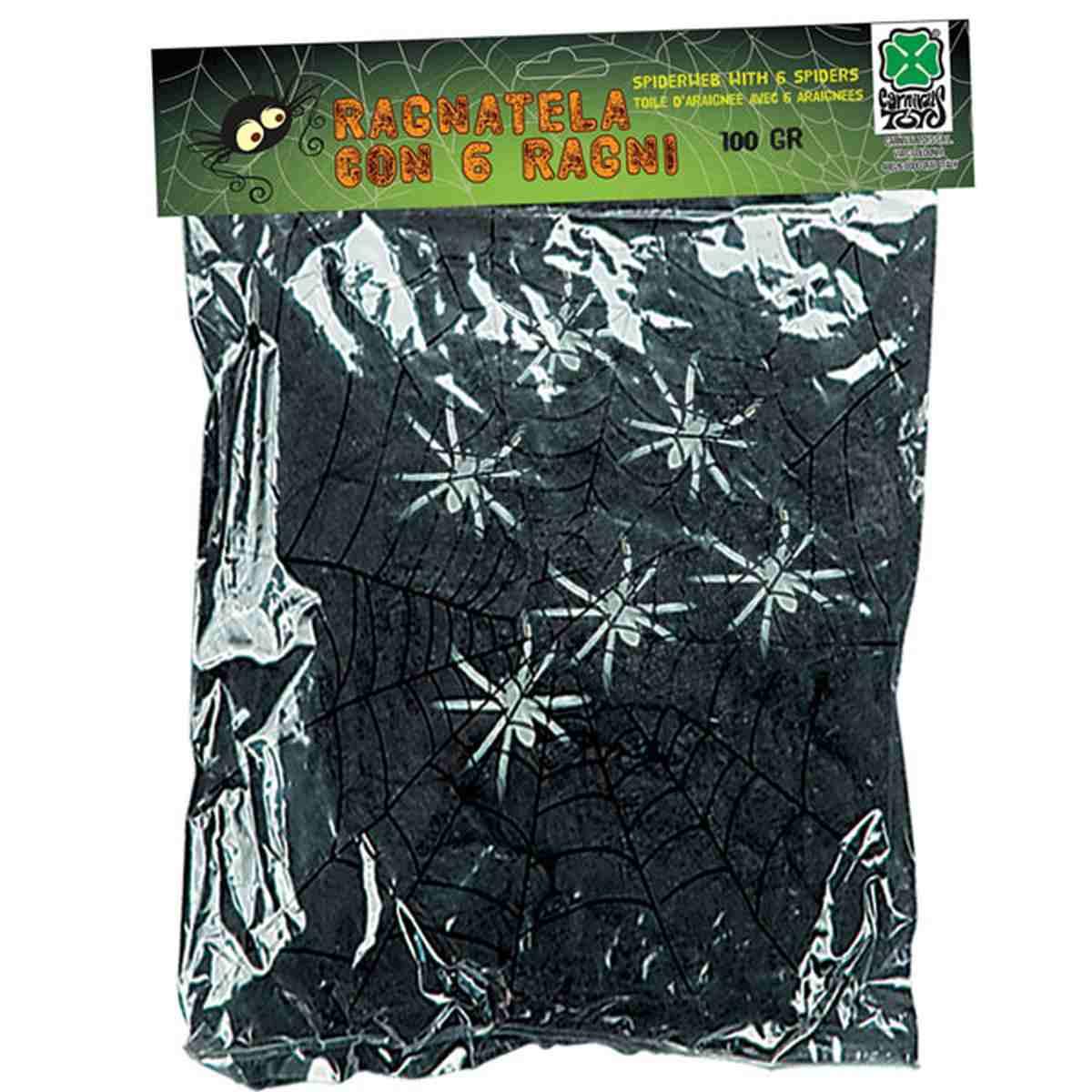 Ragnatela Nera Con Ragni Gr.100 |Carnival Toys