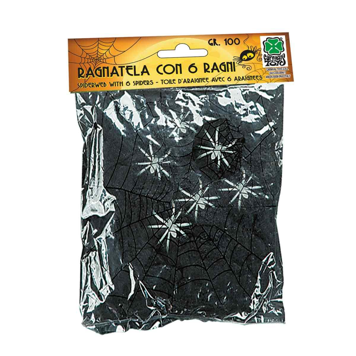 Ragnatela Nera Con Ragni Gr.100 |Carnival Toys
