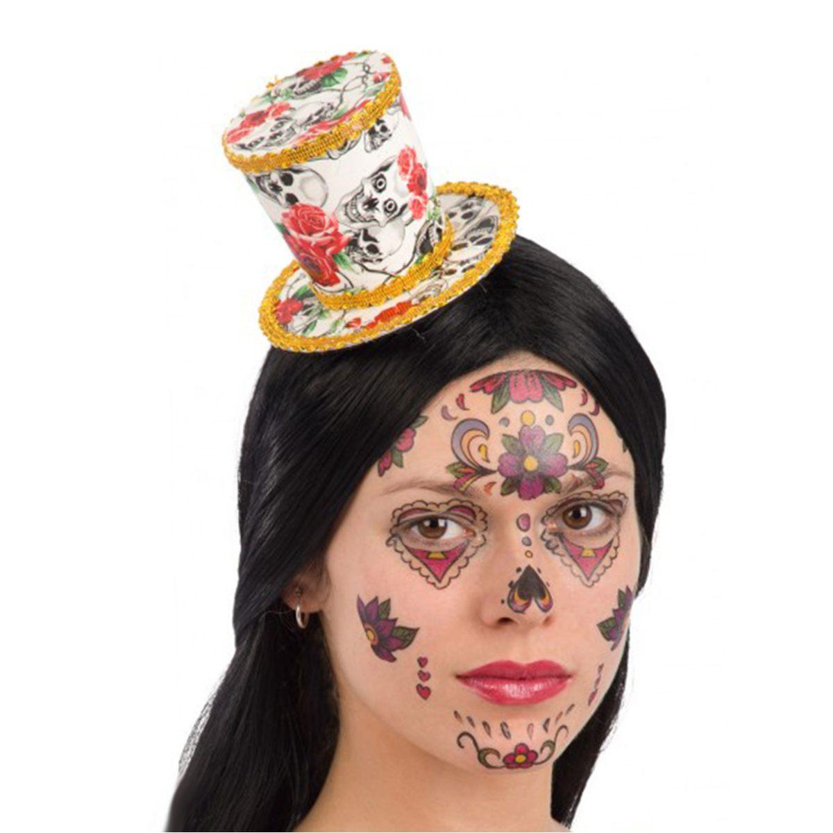 Cappello Cilindro Mini Teschi E Rose |Carnival Toys