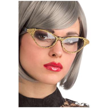 Occhiali Anni '50 Con Brillantini Oro |Carnival Toys