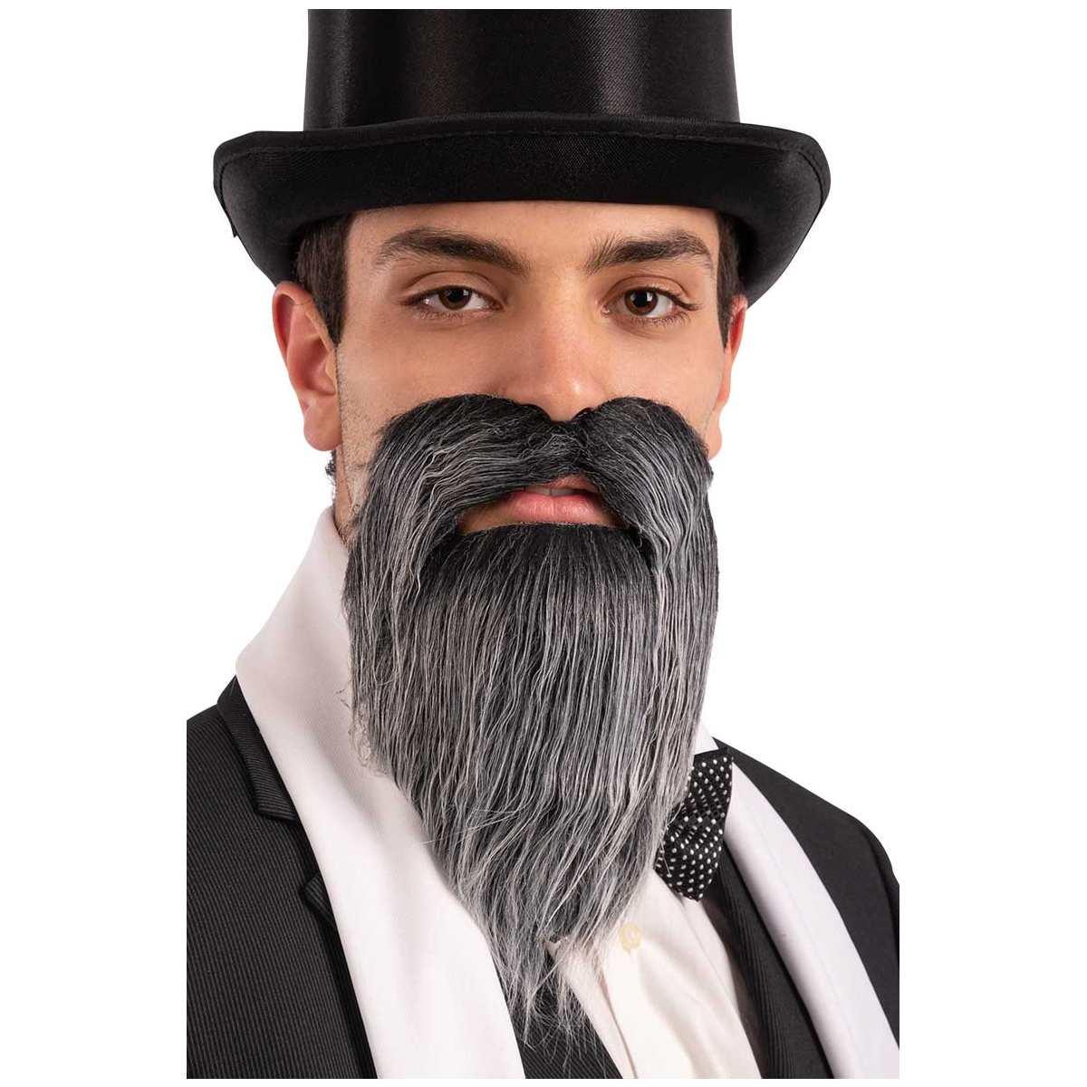Barba Liscia Brizzolata Con Baffi |Carnival Toys