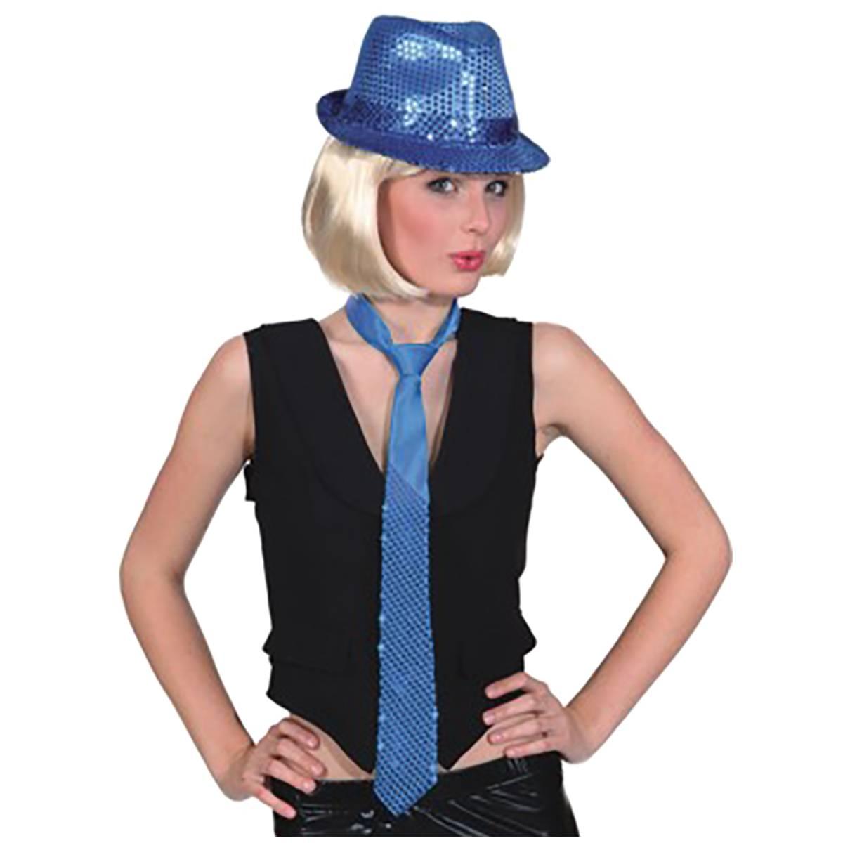 Cravatta Con Paillettes Blu |Orlob