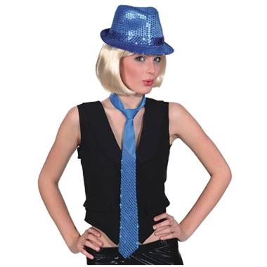 Cravatta Con Paillettes Blu |Orlob