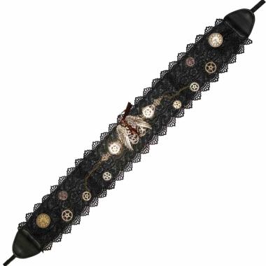 Cintura Steampunk Nera Con Pizzo E Decorazioni |Orlob