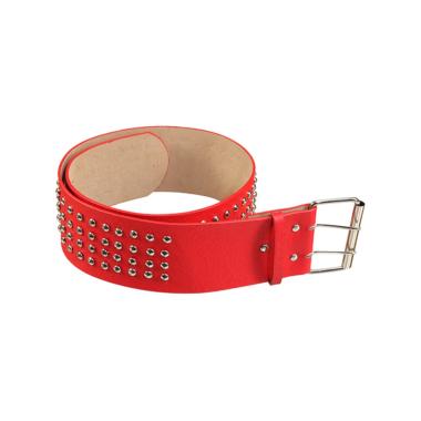 Cintura Rossa Con Borchie Pelle |Orlob