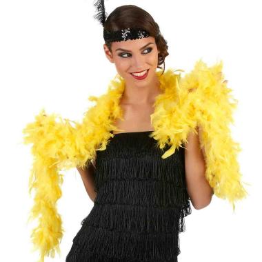 Boa Di Piume cm.180 Gr.40 Giallo Fluo |Carnival Toys