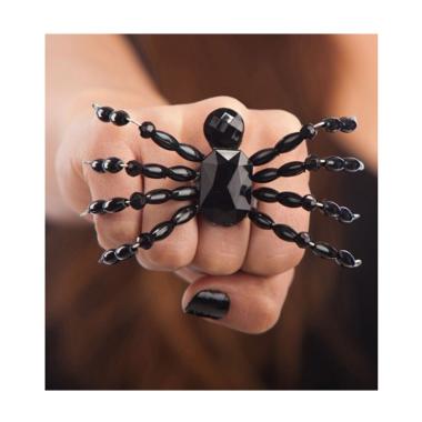 Anello Con Ragno Pietre Nere |Carnival Toys