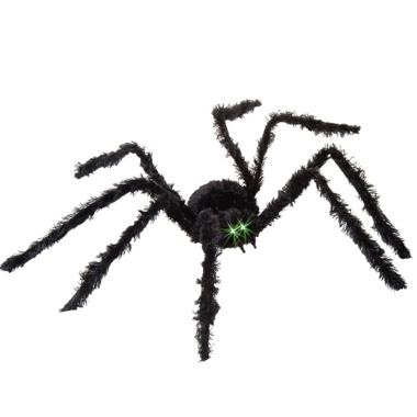 Ragno Peloso Nero Ø cm.90 Con Movimento Suono E Occhi Luminosi |Carnival Toys