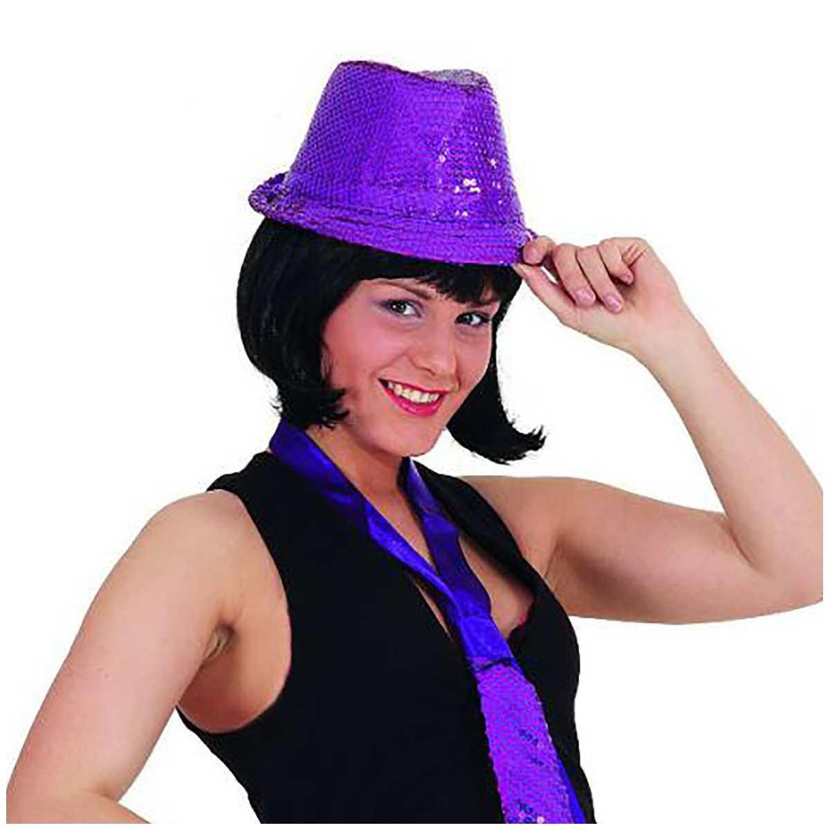 Cappello Borsalino Viola Con Paillettes |Orlob