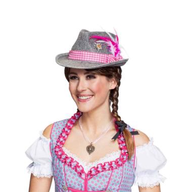 Cappello Bavarese Tirolese Grigio E Rosa |Orlob