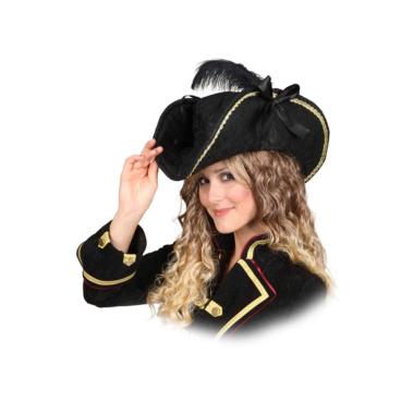 Cappello Pirata Tricorno Nero |Orlob