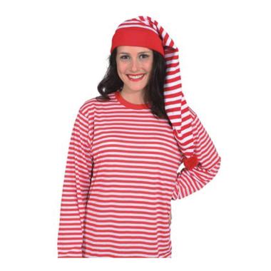 Cappello Notte Con Punta Righe Rosse Bianche |Orlob