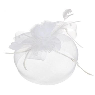 Cappello Mini Bianco Con Piume |Orlob