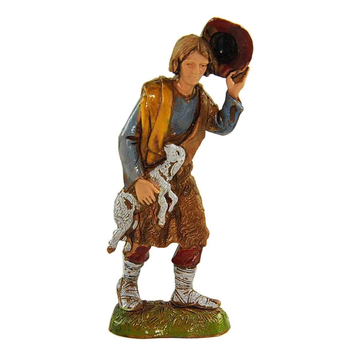 Statua cm.10 Pastore con Agnello e Cappello | Moranduzzo