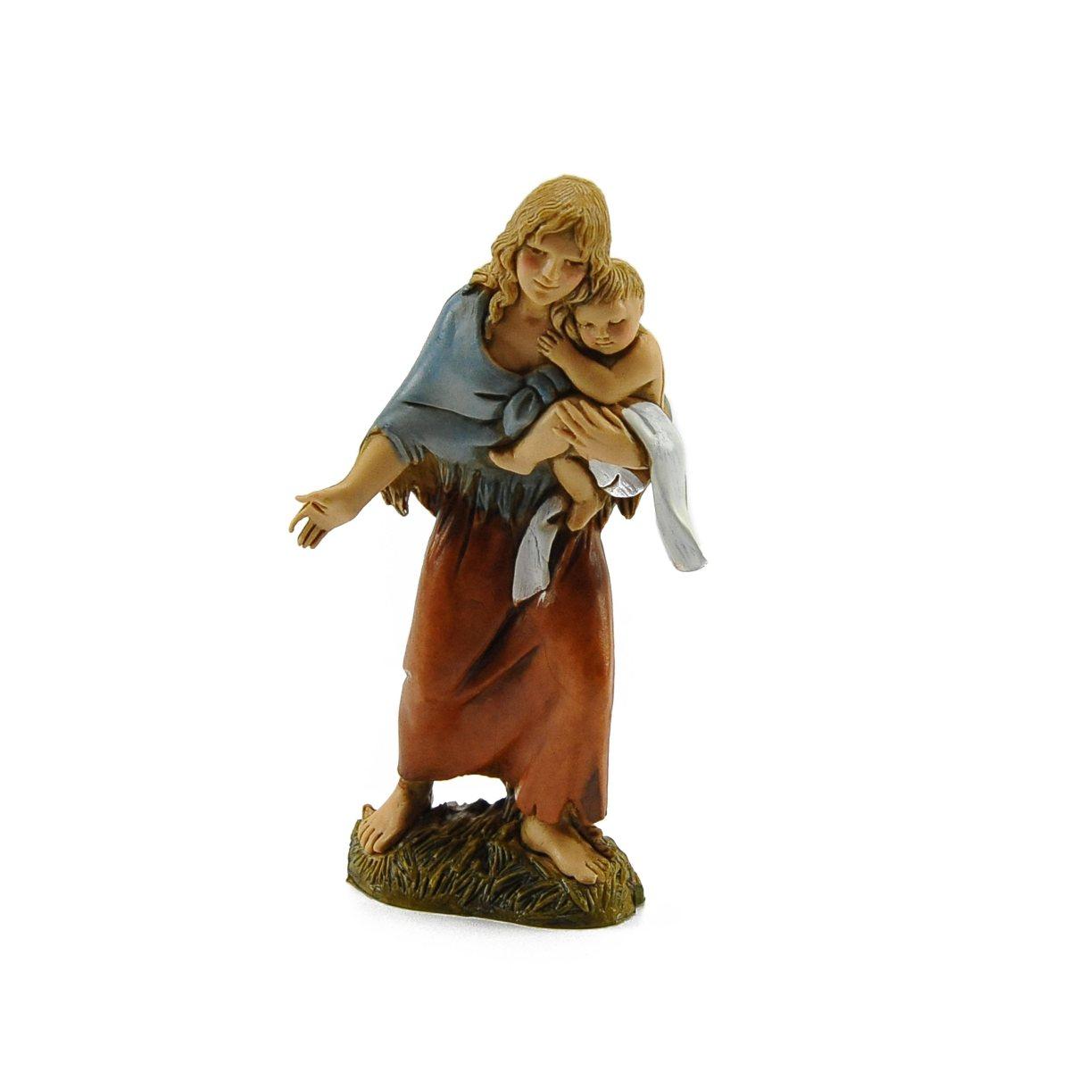 Statua cm.10 Zingara con Bambino in Braccio | Moranduzzo
