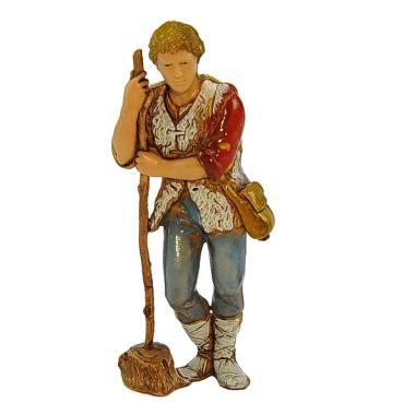 Statua presepe 8 cm pastore con borsa e bastone