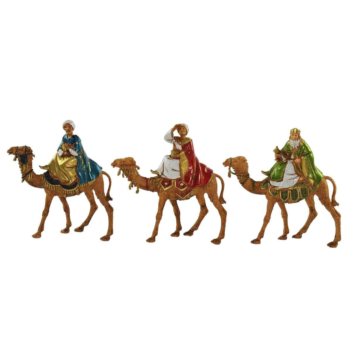 Statua cm.8 Re Magi con Cammelli Set pz.3 |Moranduzzo