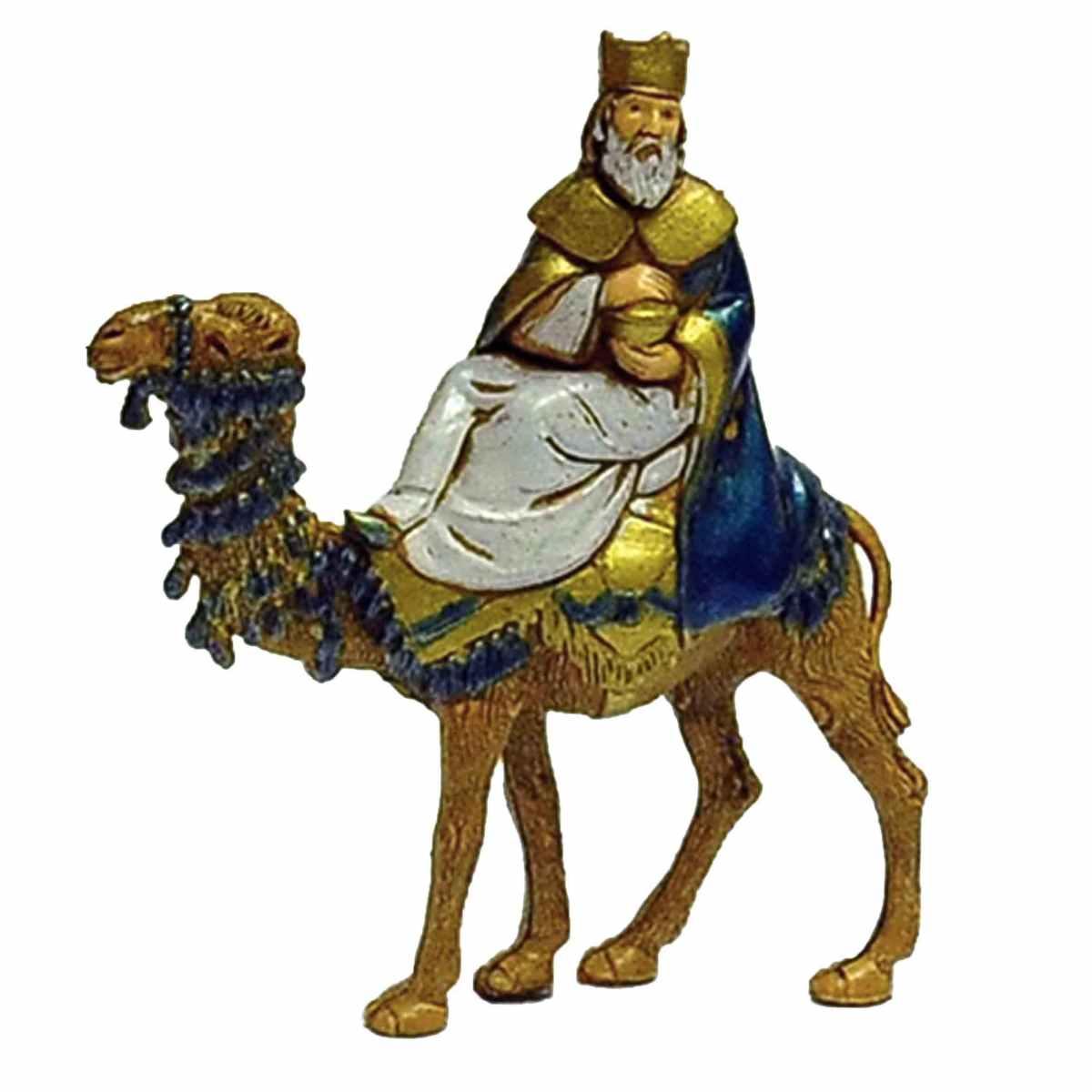 Statua presepe 6 cm re magi con cammelli