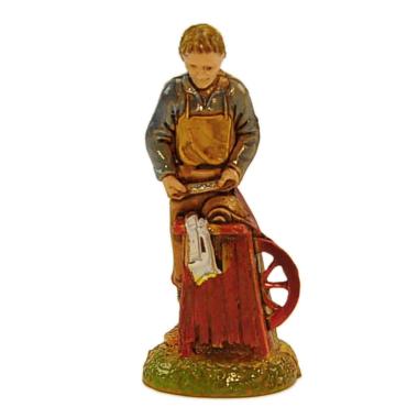 Statua cm.6 Arrotino con Banco da Lavoro | Moranduzzo