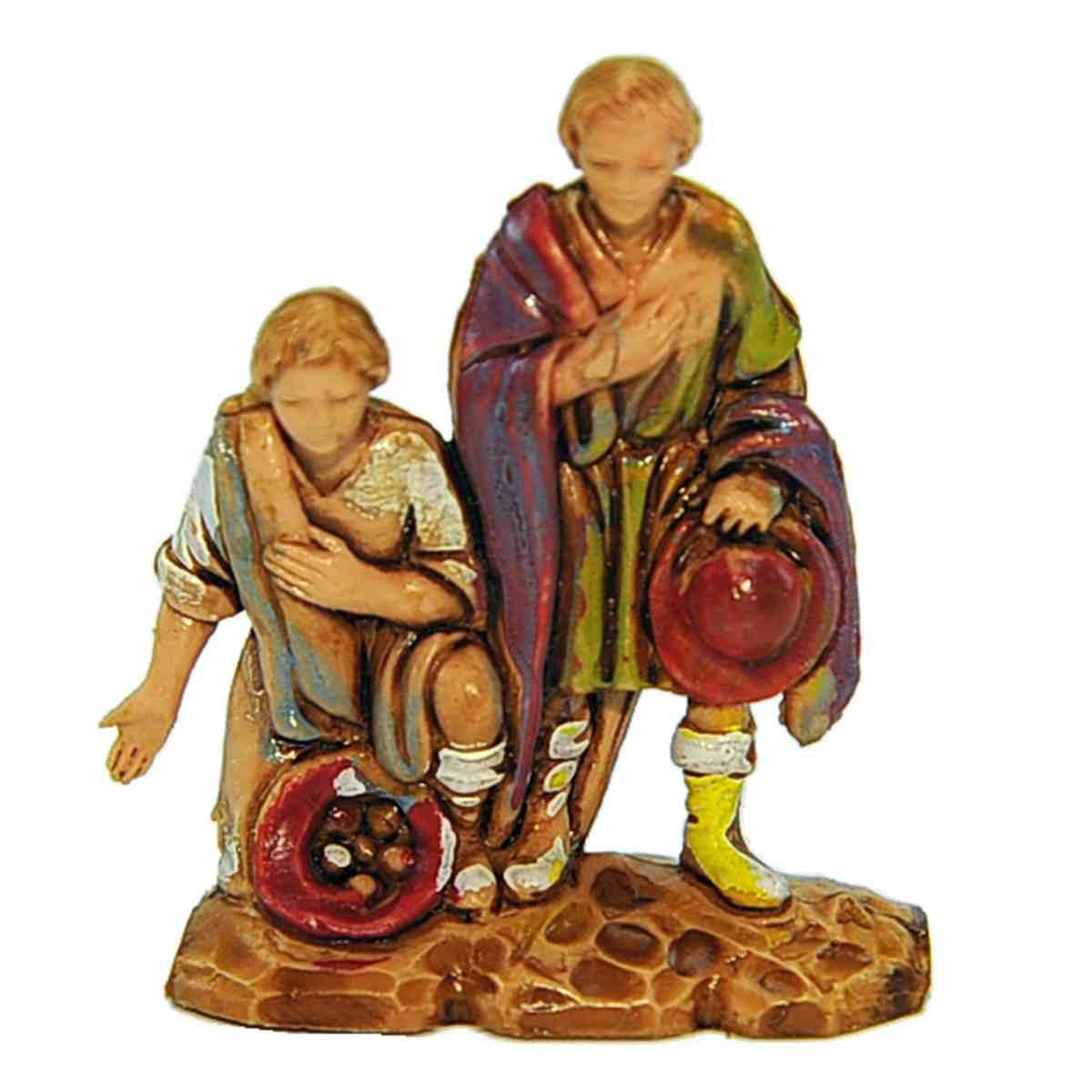 Statua presepe 3,5 cm pastori con doni