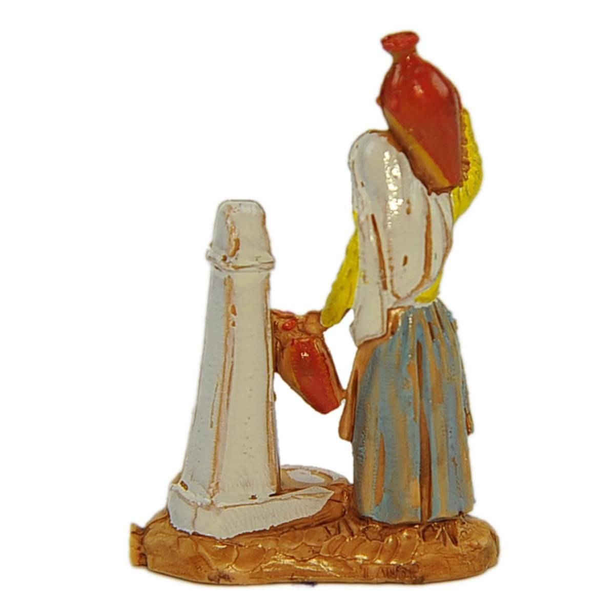 Statua presepe 3,5 cm donna con brocche alla fontana